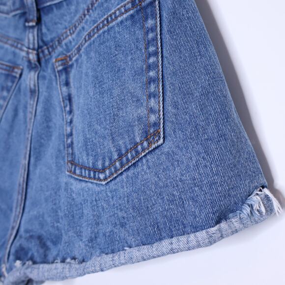 SUPERDOWN Kathleen Denim Shorts Stone Wash Blue High Rise Cut Off Women's 27 - Picture 10 of 13